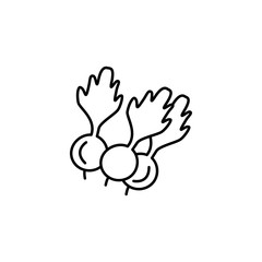 Poster - Turnip vegetable icon. Simple line, outline vector of organic food icons for ui and ux, website or mobile application