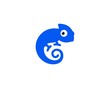 Blue Chameleon Logo Vector Design