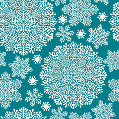 Poster - Vector  Pattern with winter snowflakes