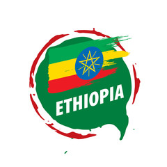 Wall Mural - Ethiopia flag, vector illustration on a white background