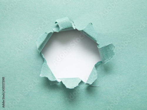 Cuadros en Lienzo A hole in paper with the sides torn off