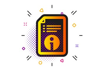 Poster - Instruction sign. Halftone circles pattern. Technical information icon. Classic flat technical info icon. Vector