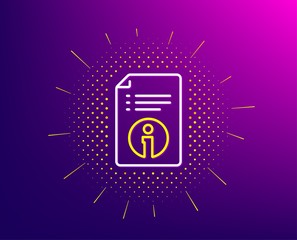 Aufkleber - technical information line icon. halftone pattern. instruction sign. gradient background. technical 