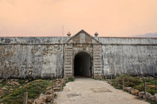 Sagres Fortress Entrance In Rugged Terrain