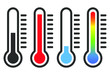 Cartoon flat style Heat thermometer icon shape. Hot Temperature meter logo symbol. Fever temp healthcare sign. Vector illustration image. Isolated on white background. Climate change.