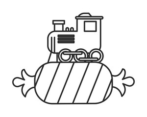 Canvas Print - little train toy isolated icon