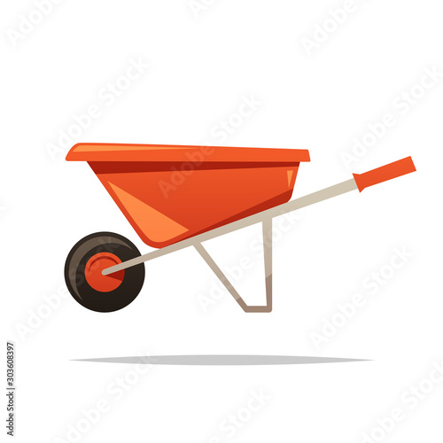 Fotomural Wheelbarrow vector isolated illustration