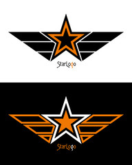 Wall Mural - Star with Wings Abstract Logo. Design Elements