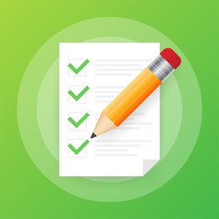 Poster - Clipboard with checklist icon. Clipboard with checklist icon for web. Vector illustration.