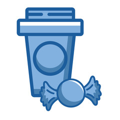 Poster - coffee in plastic container icon