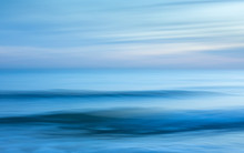 Intentional Camera Movement Creating A Dreamy, Blurred Effect Of The Sea At Brighton And Hove, East Sussex.