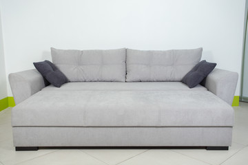 Wall Mural - gray sofa on white background decomposed