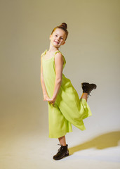 Sticker - portrait of little model girl in studio