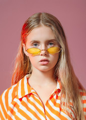 Wall Mural - portrait of young model girl in studio