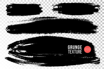 Poster - Vector set of hand drawn brush strokes, stains for backdrops. Monochrome design elements set. One color monochrome artistic hand drawn backgrounds.