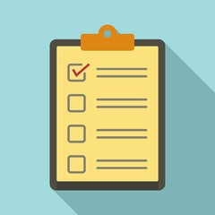 Poster - paper checklist icon. flat illustration of paper checklist vector icon for web design