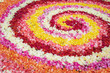 Mandala - spiritual and ritual symbol in Buddhism, made from summer flowers.