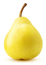 Yellow Pear Fruit Isolated On White Background