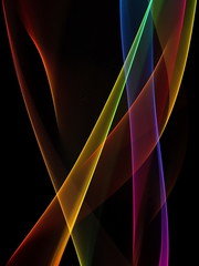 Aufkleber - Abstract glowing colorful waves lines