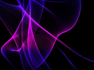Aufkleber - Abstract glowing colorful waves lines