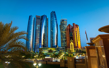 Wall Mural -  Abu Dhabi skyscrapers at the downtown
