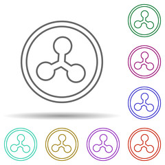 Poster - Ripple multi color icon. Simple thin line, outline vector of bitcoin blockchain icons for ui and ux, website or mobile application