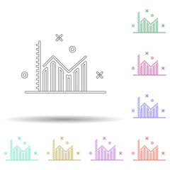 Poster - graphic report colored icon. Element of colored business chart icon for mobile concept and web apps. Colored graphic report icon can be used for web and mobile on white background