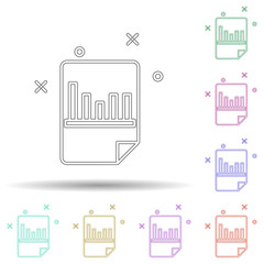 Poster - report on paper colored icon. Element of colored business chart icon for mobile concept and web apps. Colored report on paper icon can be used for web and mobile on white background