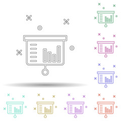 Poster - report presentation colored icon. Element of colored business chart icon for mobile concept and web apps. Colored report presentation icon can be used for web and mobile on white background