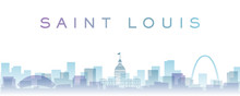 Saint Louis Transparent Layers Gradient Landmarks Skyline