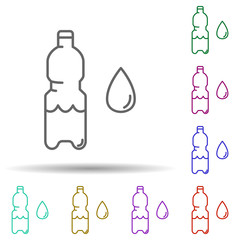 Poster - Bottle of water multi color icon. Simple thin line, outline vector of food and drink icons for ui and ux, website or mobile application