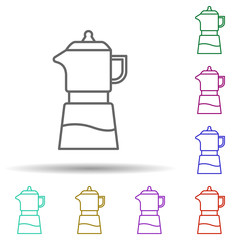 Poster - Blender multi color icon. Simple thin line, outline vector of food and drink icons for ui and ux, website or mobile application