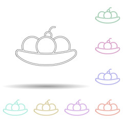 Poster - Fruit ice cream multi color icon. Simple thin line, outline vector of ice cream icons for ui and ux, website or mobile application