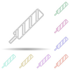 Poster - Ice cream on stick multi color icon. Simple thin line, outline vector of ice cream icons for ui and ux, website or mobile application