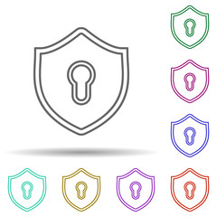 Poster - Security multi color icon. Simple thin line, outline vector of security icons for ui and ux, website or mobile application