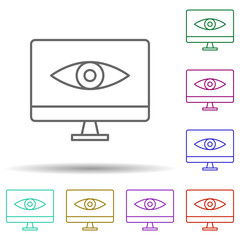 Poster - Online privacy multi color icon. Simple thin line, outline vector of security icons for ui and ux, website or mobile application