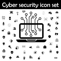 Poster - Laptop chip icon. Cyber security icons universal set for web and mobile