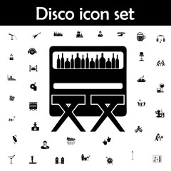 Poster - Bar counter with stools icon. Disco icons universal set for web and mobile