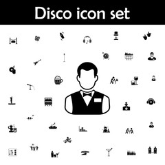 Poster - Barman icon. Disco icons universal set for web and mobile