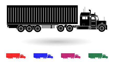 Poster - Detailed multi color container truck illustration