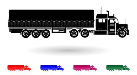 Canvas Print - Detailed multi color transporting truck illustration