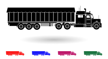 Poster - Detailed multi color transporting truck illustration