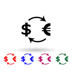 Poster - Exchange dollar euro multi color icon. Simple glyph, flat vector of communism capitalism icons for ui and ux, website or mobile application