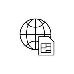 Fototapete - Sim cart icon. Simple line, outline vector of globe icons for ui and ux, website or mobile application