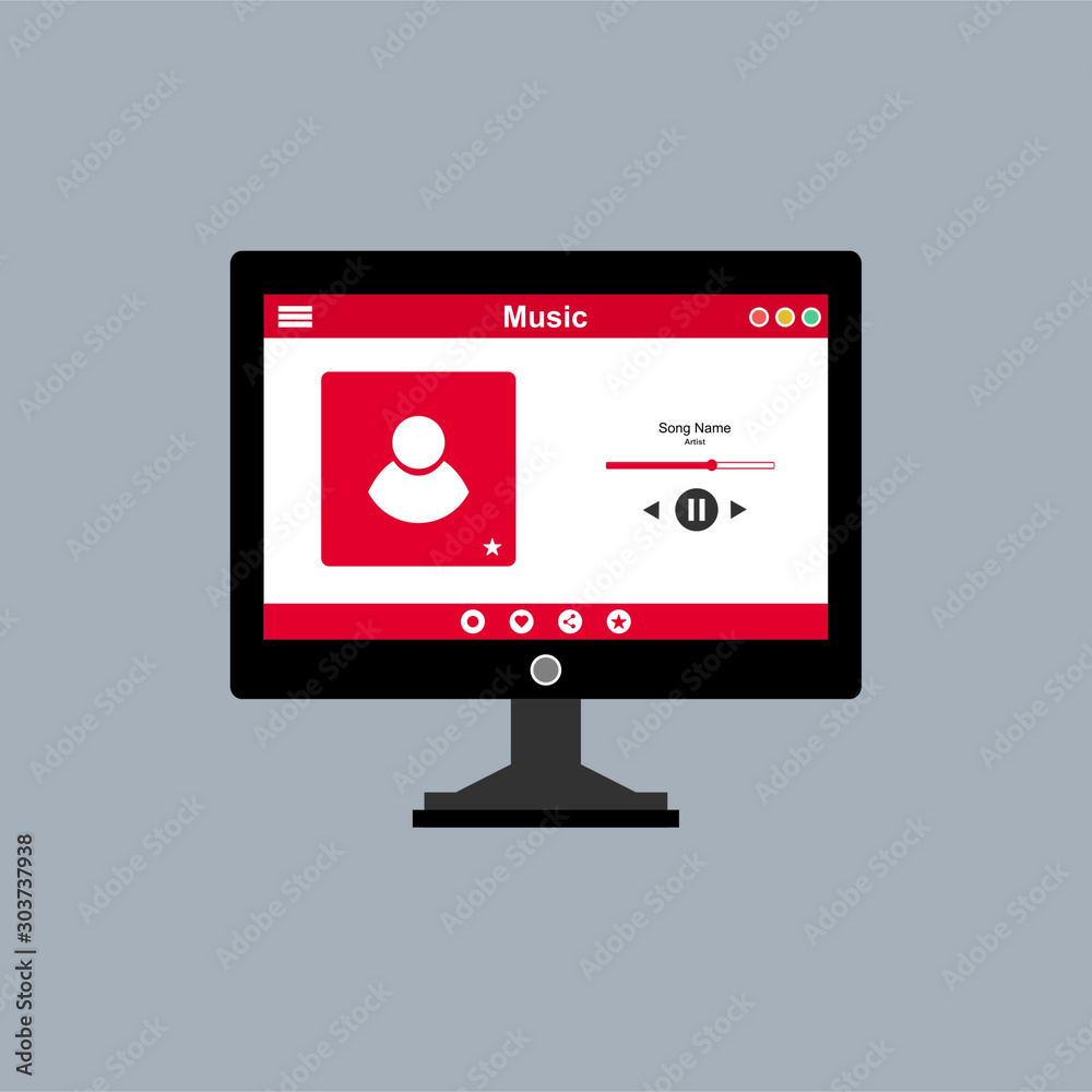 Music Player UI app design, vector illustration Can be used for ...