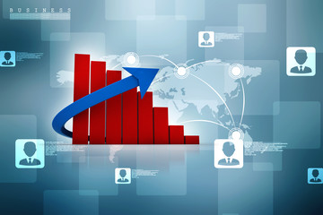 Poster - 3d rendering Stock market online business concept. business Graph 