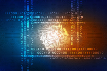fingerprint scanning technology concept 2d illustration