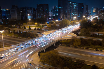 Poster - Beijing city traffic, city skyline