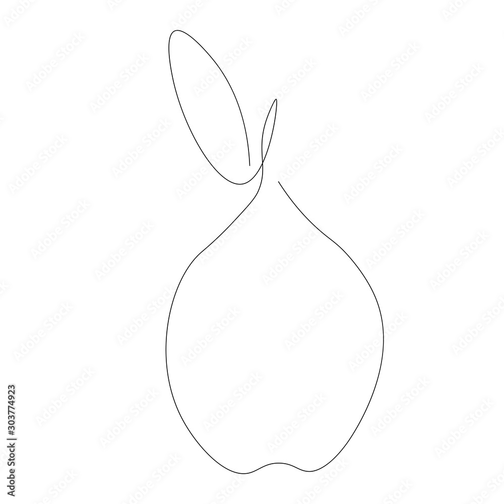 Fruit icon, pear continuous line drawing, vector illustration Stock ...