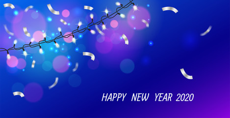 Wall Mural - Abstract New Year lights on the background.